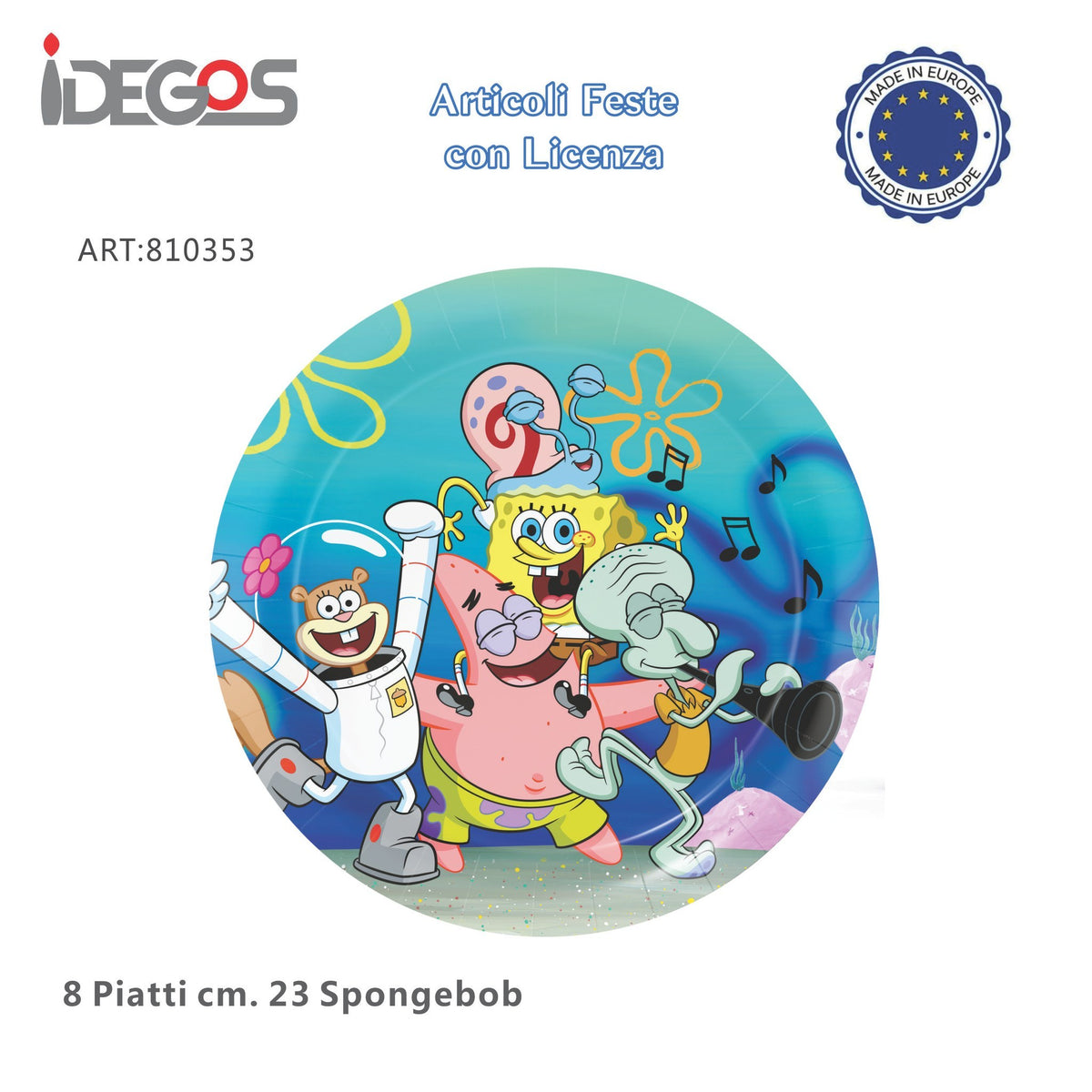 Piatti SpongeBob, 23 cm, 8 pezzi