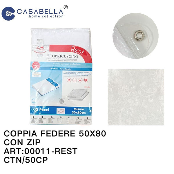 Coppia Federe 50X80 con Zip