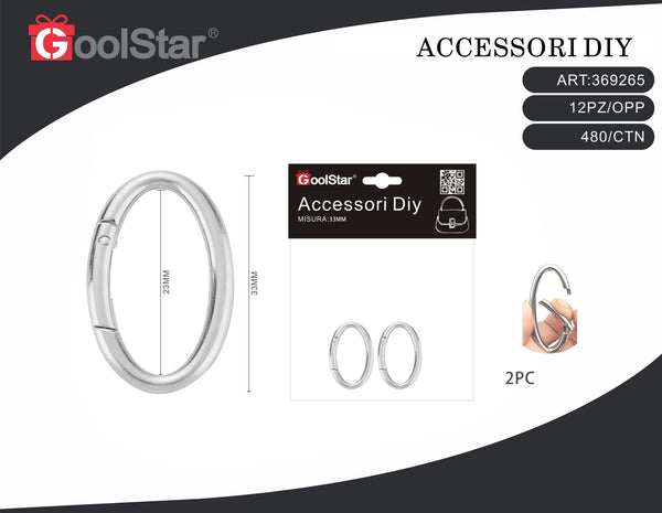 Anelli ovali a molla GoolStar 33, 41 e 49 mm, 2 pezzi