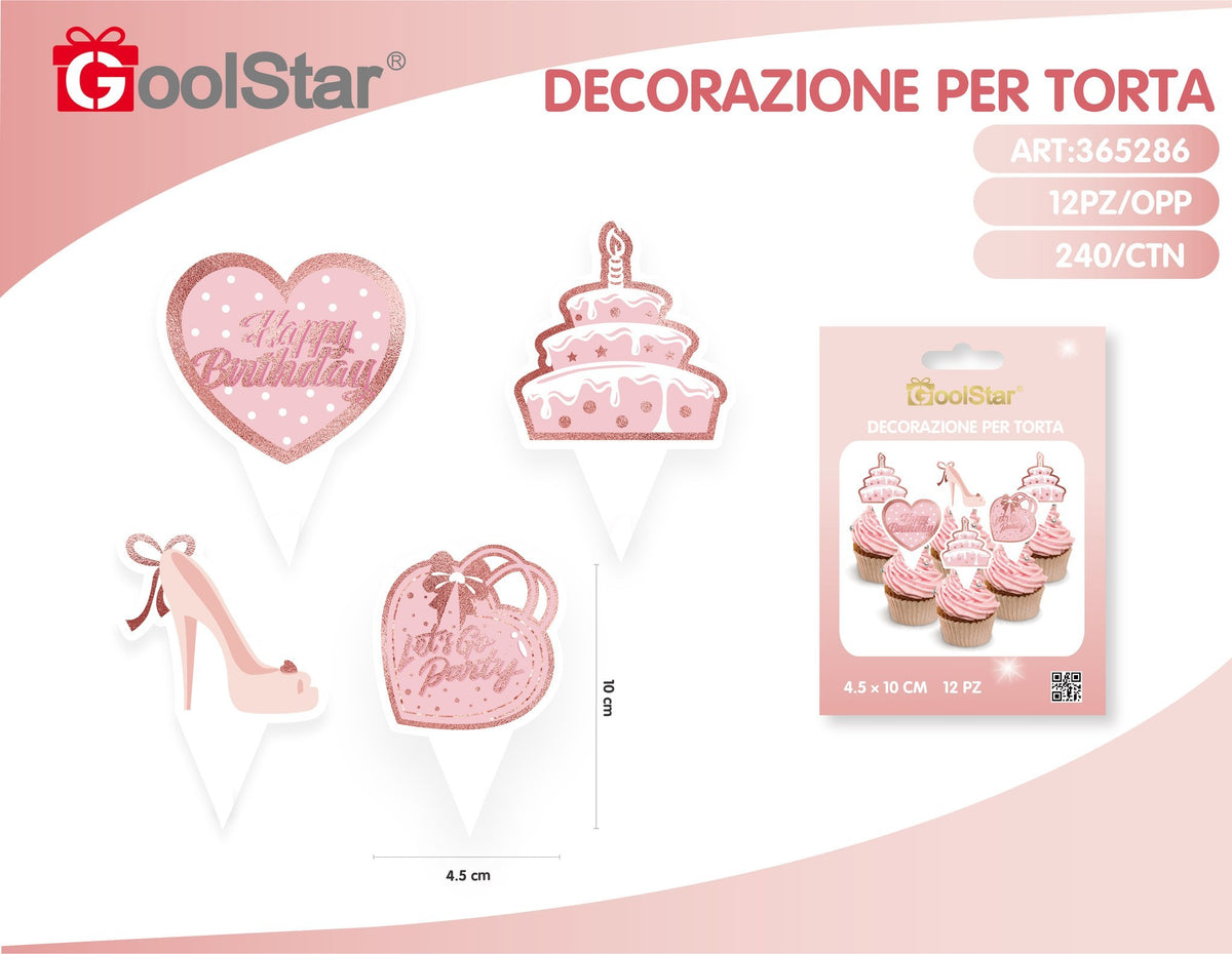 Decorazione per torte, 18 anni oro rosa