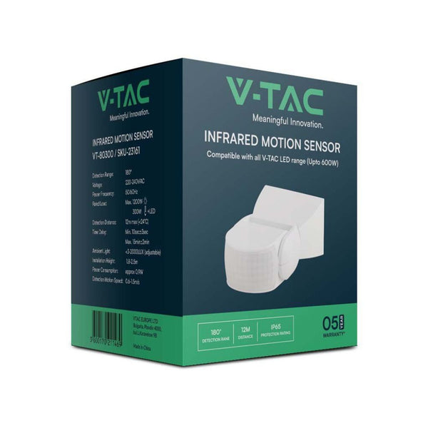 Sensore PIR V-TAC da parete 180° IP65