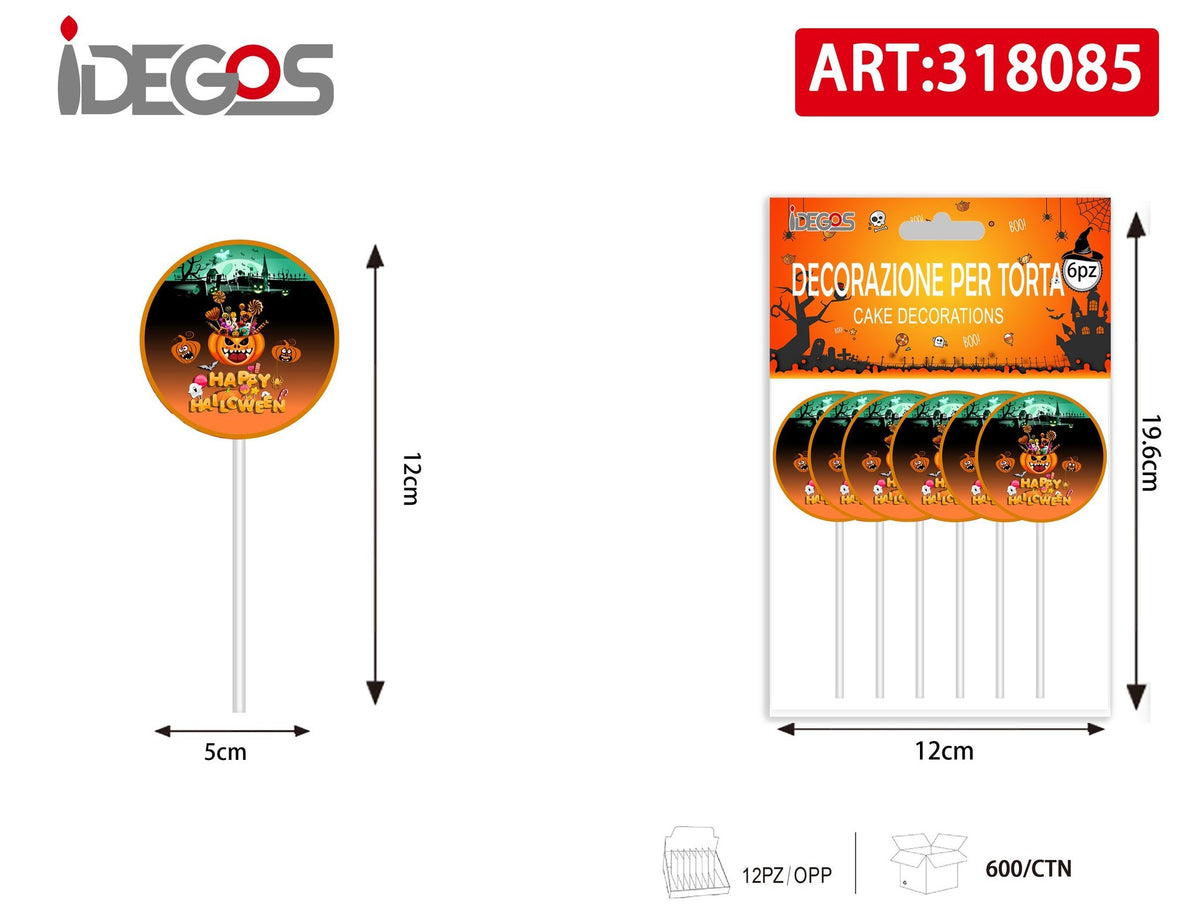Accessori decorativi PER TORTA HALLOWEEN 6PZ