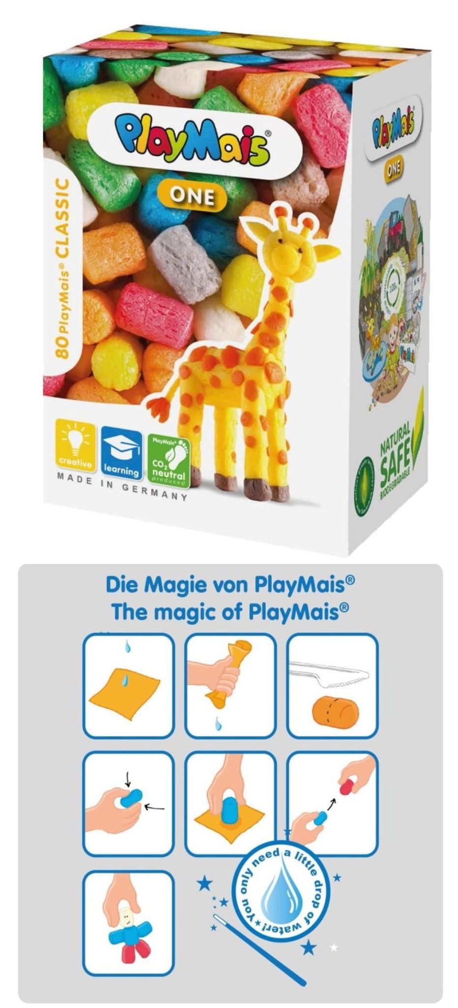 Kit creativo per bambini – PLAY MAIS 80 TASSELLI GIRAFFA 160037