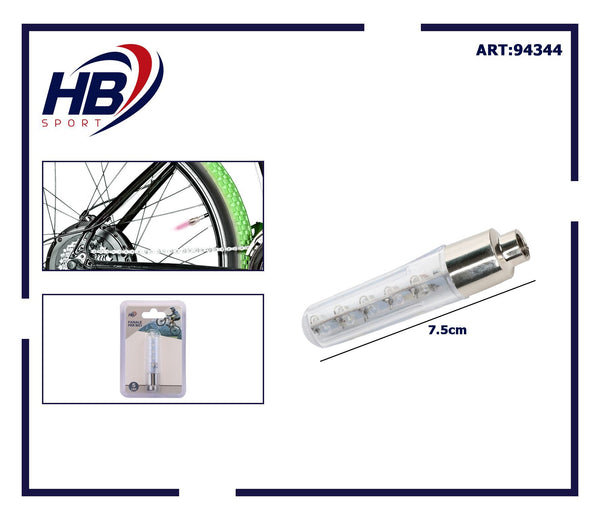 Luce per valvola della bicicletta a 5 LED 7,5 cm