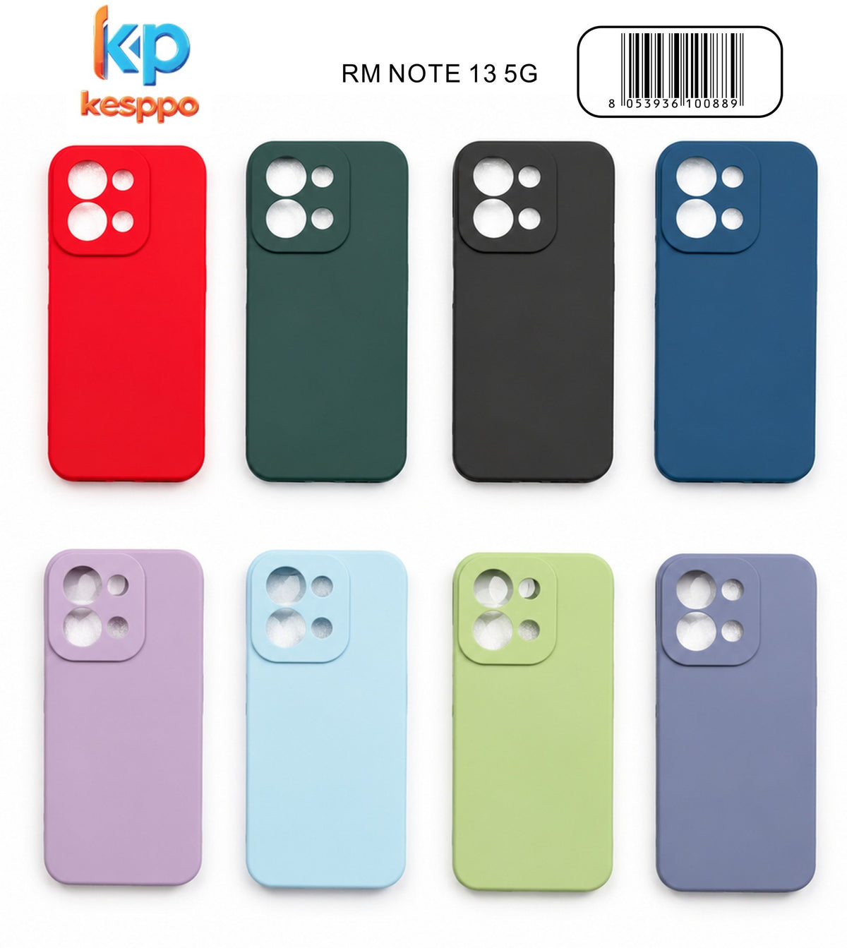 Custodia per Redmi NOTE 13 5G – a tinta unita, in silicone, con aperture sagomate