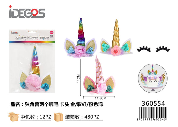 Accessori decorativi Unicorno con ciglia