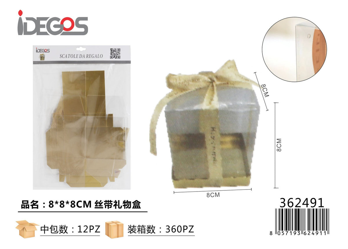 Scatola regalo con nastro, in carta e PVC