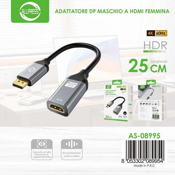 Adattatore DisplayPort femmina a HDTV maschio