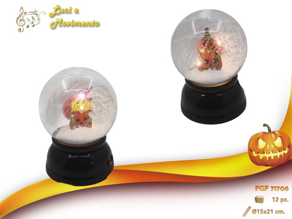 Sfera decorativa Halloween con luci e movimento 21 cm