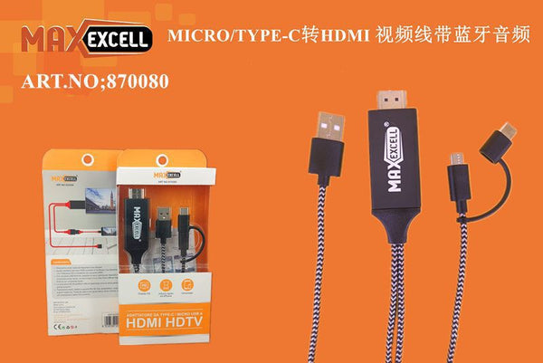 Cavo Adattatore Hdtv da Type-c/micro USB a HDMI