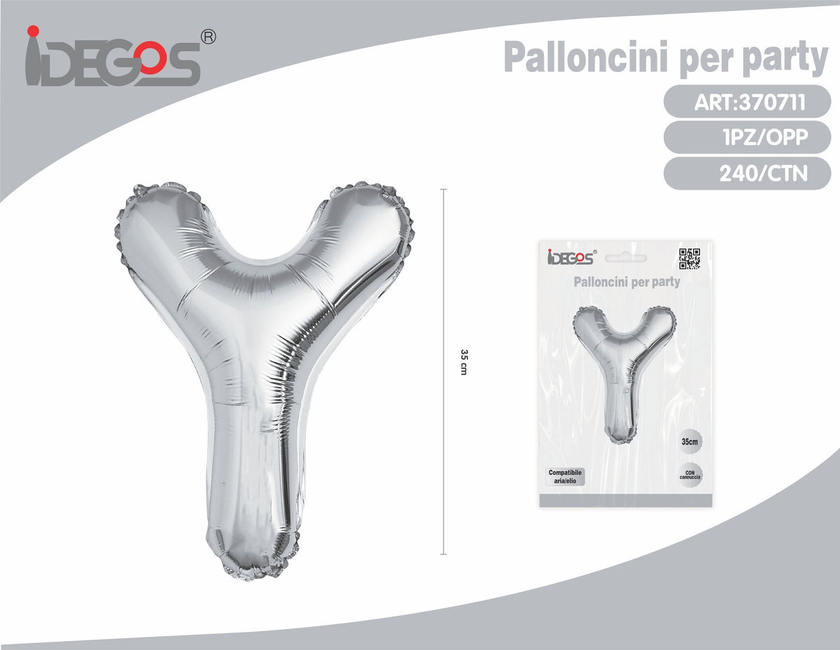 Palloncino Lettera Y 35cm Argento