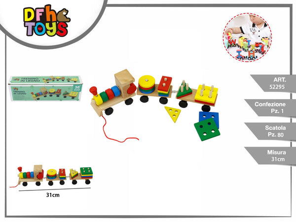 Trenino in legno con forme impilabili 31 cm