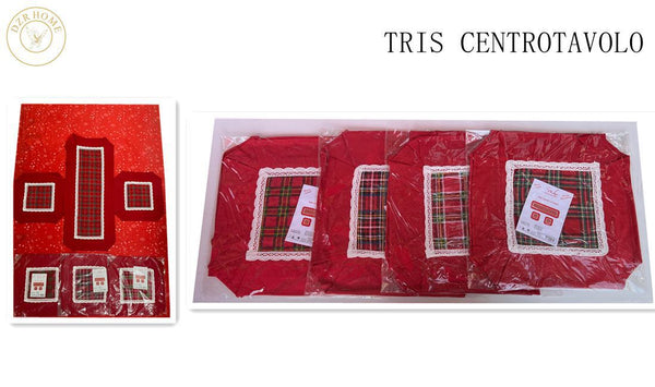 Tris centrotavola Tartan MB
