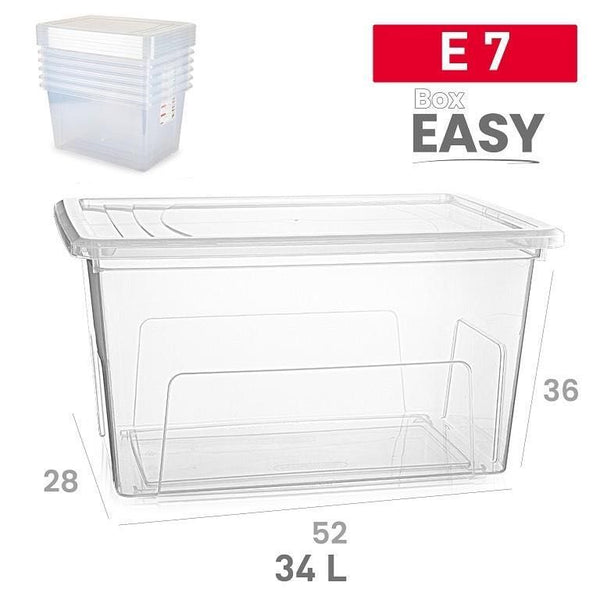 SCATOLA EASY 34LT E7 PLASTICA TRASPARENTE 36X52X28CM
