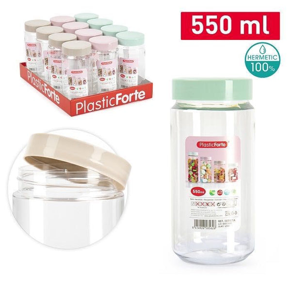 BARATTOLO MONTECARLO PLASTICA 550ML 7X7X16CM