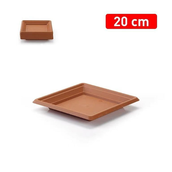 SOTTOVASO QUADRATO PLASTICA 20CM 19.5X19.5X2.5CM