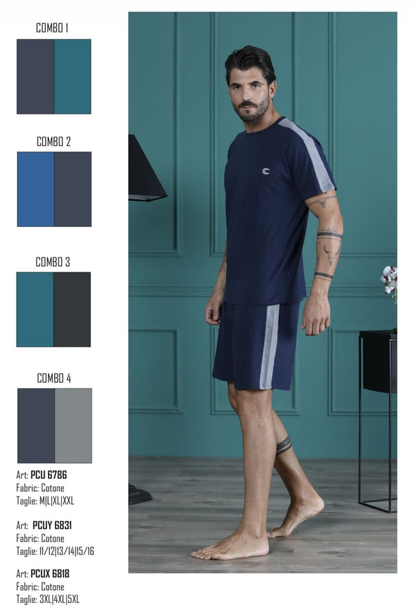Pigiama Corto Uomo Cotone