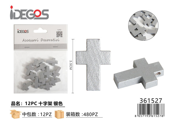 Set di 12 croci decorative in legno