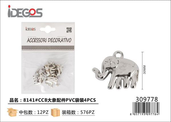 Set di 4 componenti decorativi a elefante, modello 8141