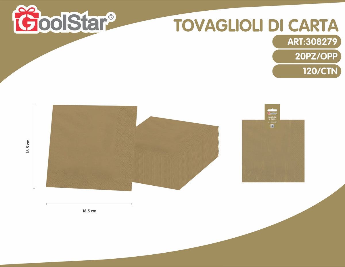 Tovaglioli di carta oro matto