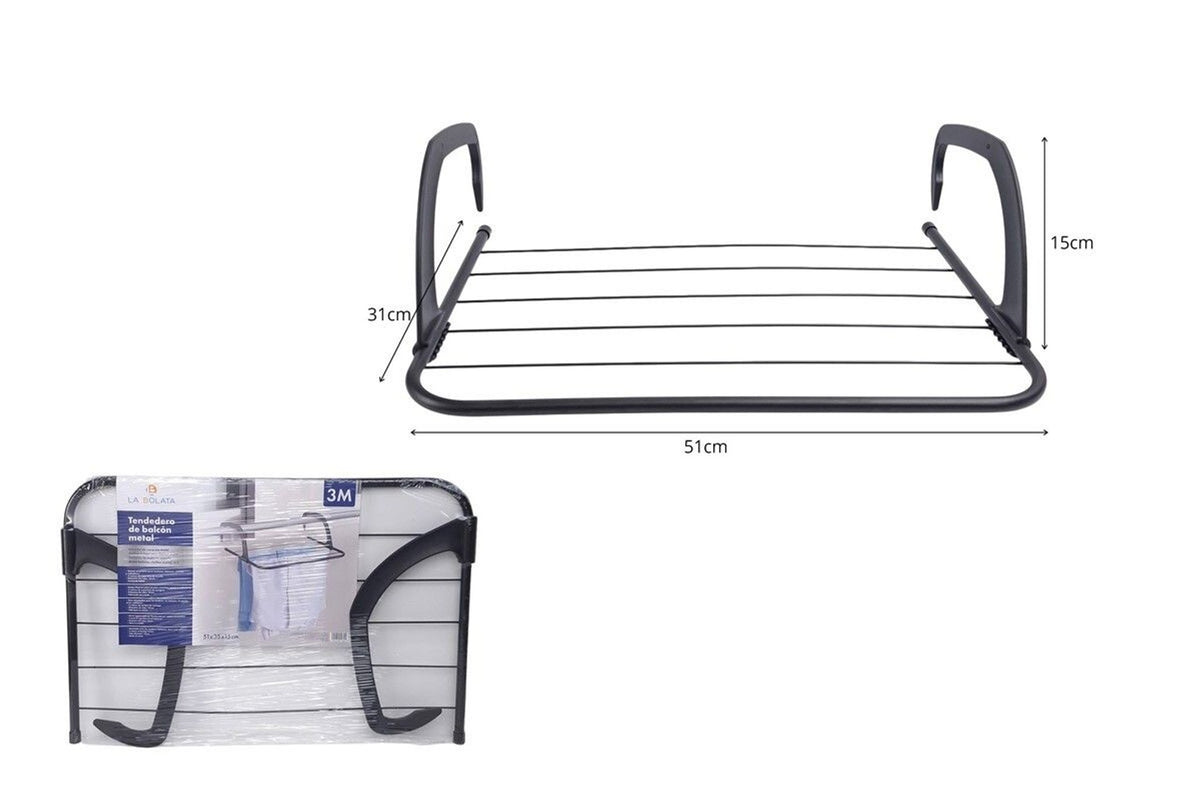 LA BOLATA STENDINO DA BALCONE METALLO 3M 51X31X15CM