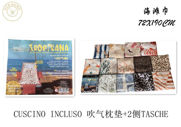 TELO MARE CON CUSCINO TASCHE