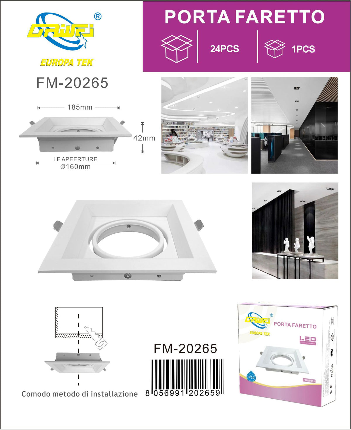 Corpo in alluminio per lampada AR111 — 15 W