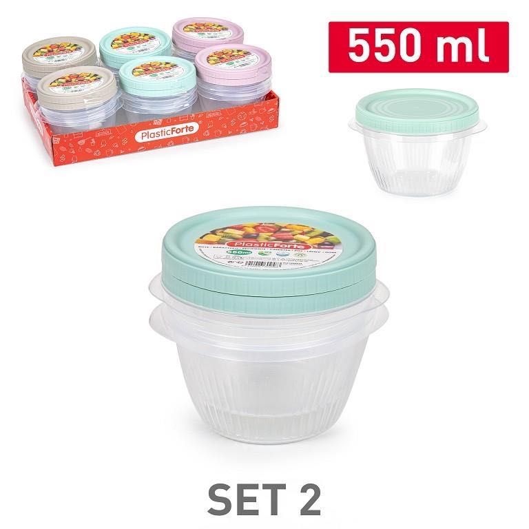 SET 2 BARATTOLI PLASTICA 550ML SURT VRM 12X13X11CM