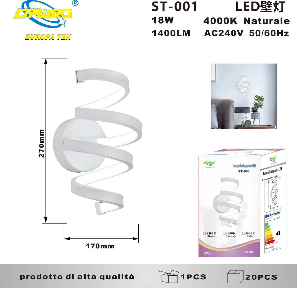 Lampada da parete — 18 W