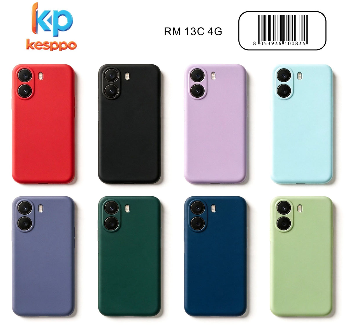 Custodia per Redmi 13C 4G – a tinta unita, in silicone, con aperture sagomate
