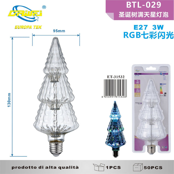 Lampadina decorativa a filamento — BTL-029, 3 W, E27