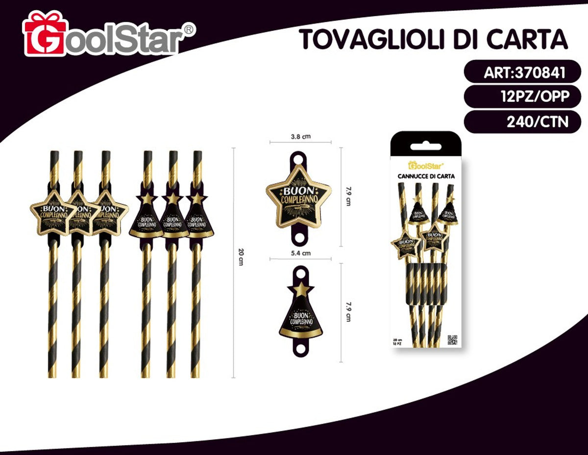 Cannucce di carta oro nero