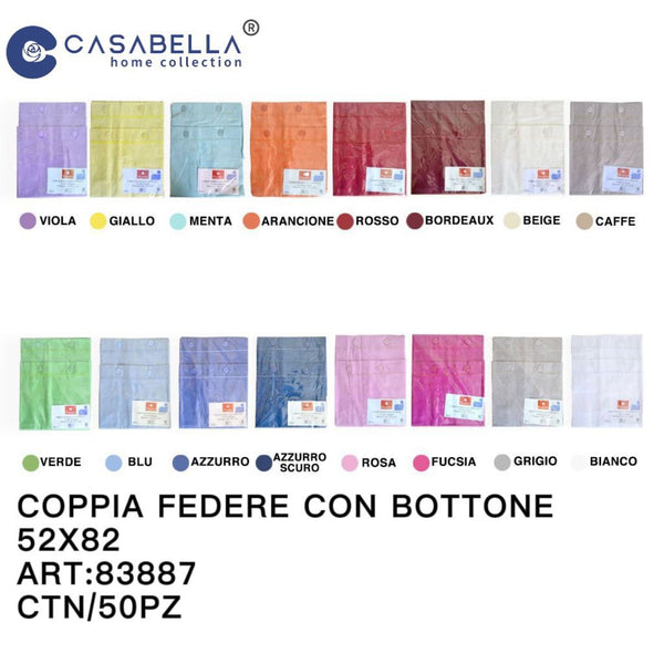 Coppia Federe con Bottone 52X82