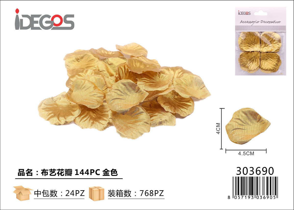 Petali decorativi in tessuto metallizzato, 144 pezzi, oro e argento