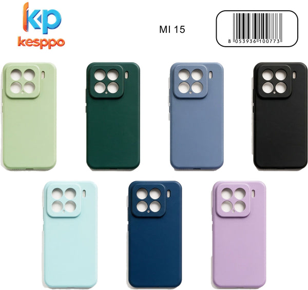 Custodia per Xiaomi 15 – a tinta unita, in silicone, con aperture sagomate