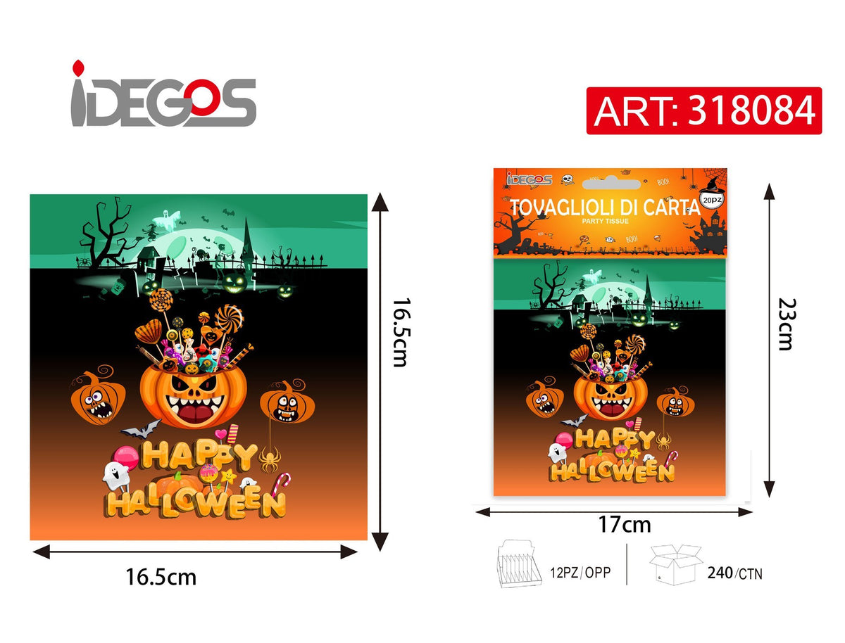 Tovaglioli Di Carta Halloween 20pz