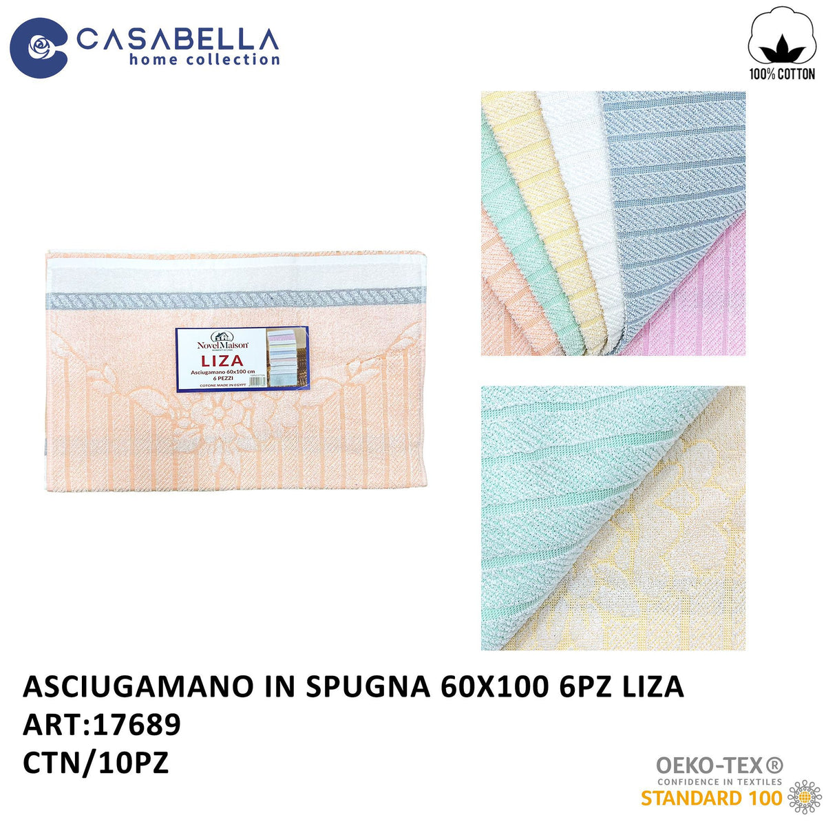 Asciugamano 60X100 6PZ Liza