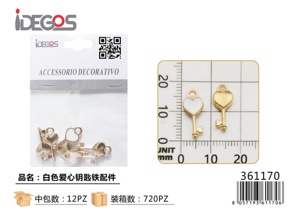 Decorazione Chiave a cuore in metallo