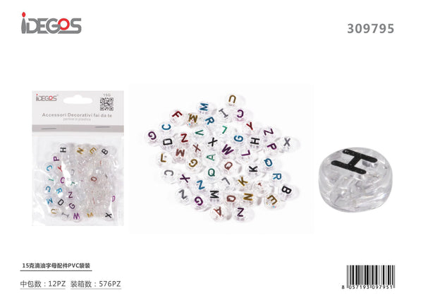 Perline decorative a lettera, 15 g