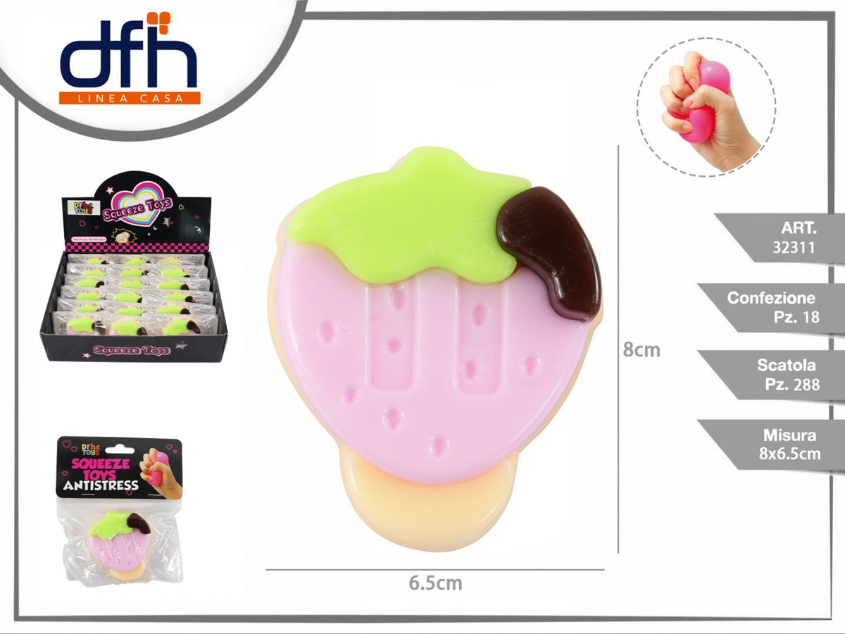Gioco antistress a forma di gelato alla fragola