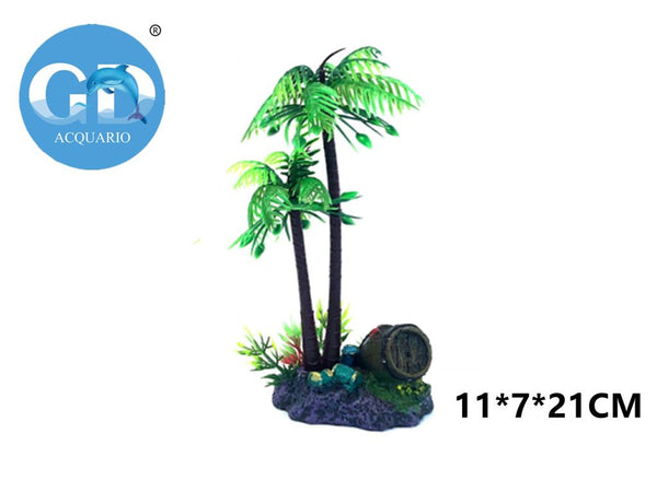 Decorazione per acquario con palma 11 × 7 × 21 cm