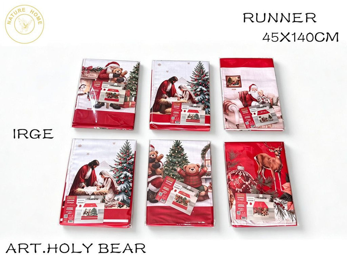 Runner natalizio Holy Bear 45x140 cm