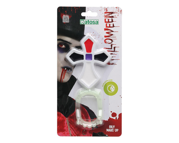 Set trucco Halloween con denti da vampiro