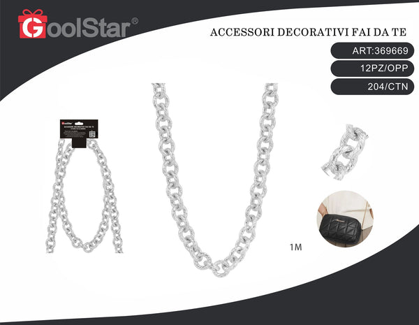 Catena decorativa GoolStar FY931 in alluminio, argento, 1 m