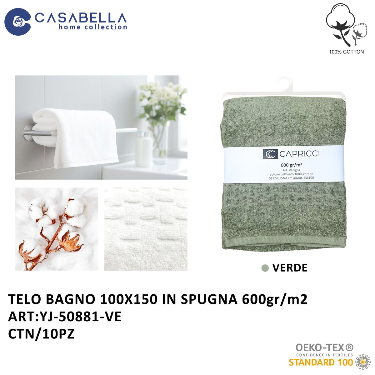 Telo Bagno 100X150 Vede