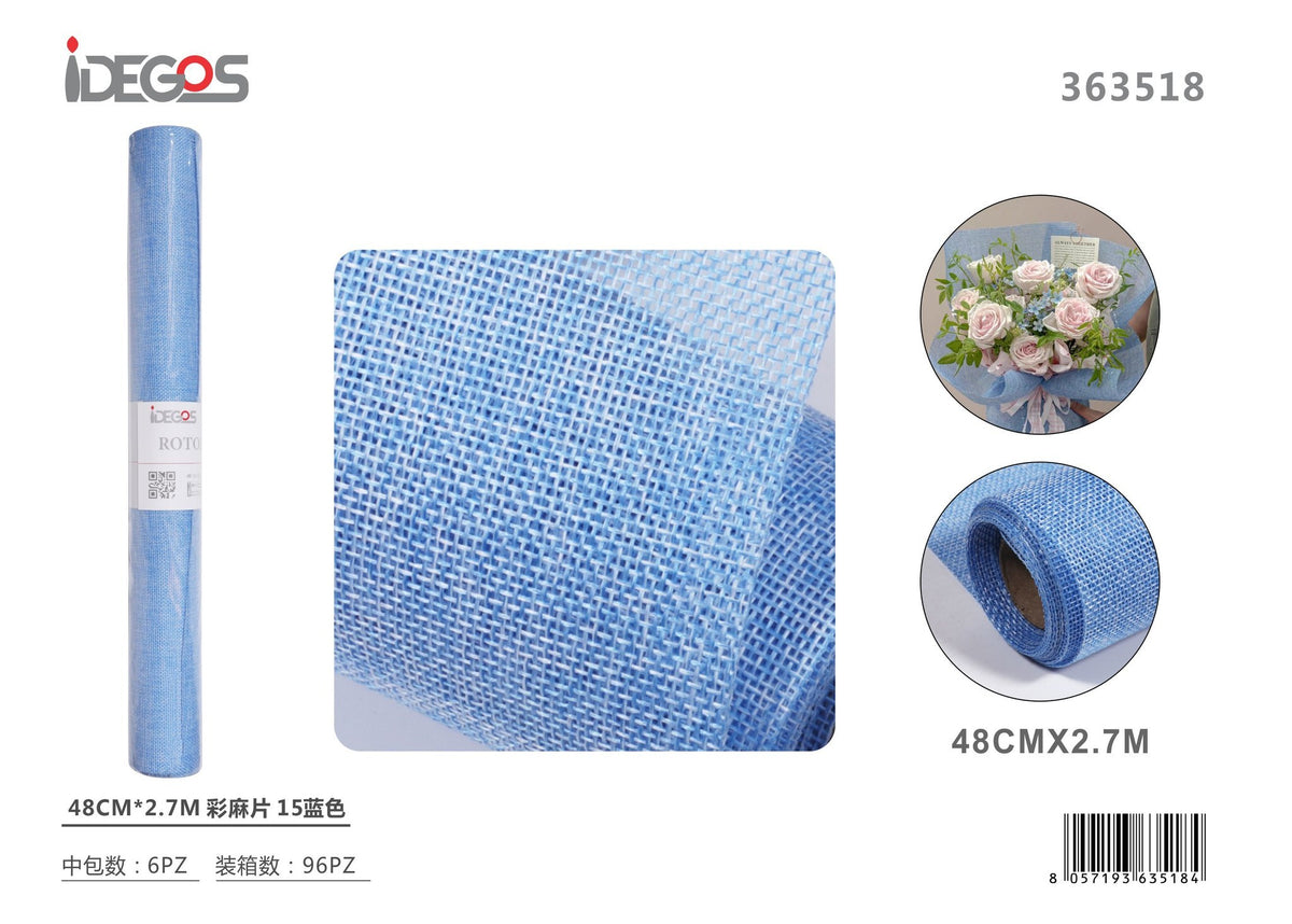 Tessuto decorativo in juta colorata, 48 cm x 2,7 m