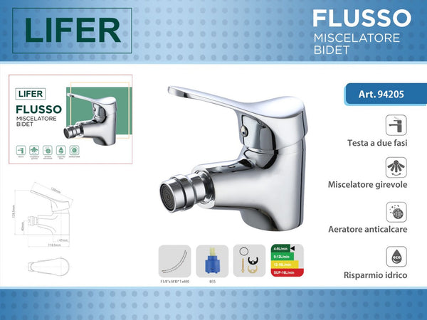 Miscelatore monocomando per bidet FLUSSO