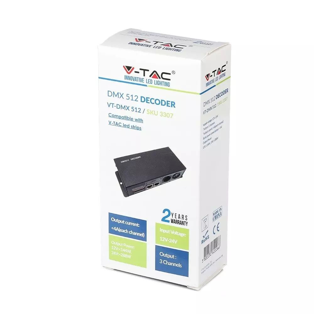Decoder V-TAC DMX512 a tre canali