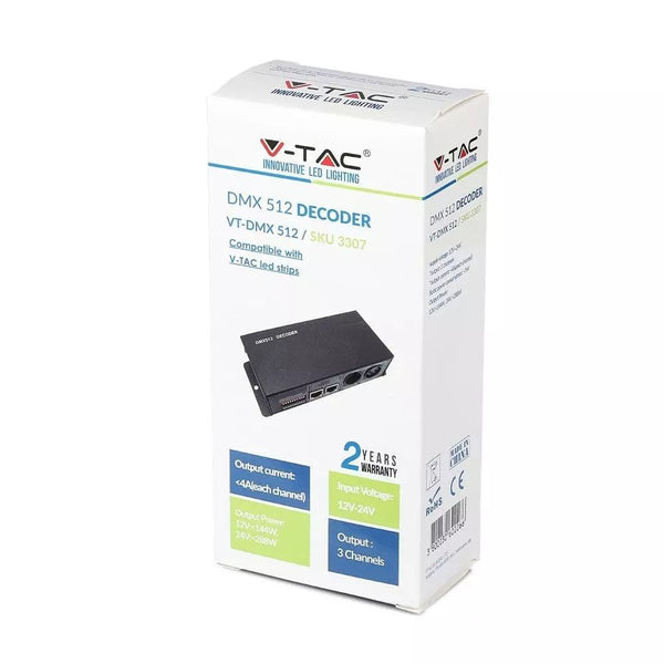 Decoder V-TAC DMX512 a tre canali