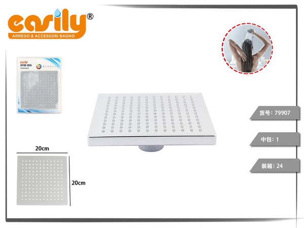 Soffione doccia quadrato a LED con ugelli a griglia